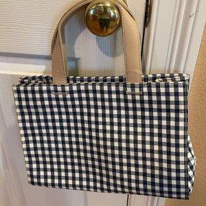 Gingham Amanda Smith Crossbody handbag navy white